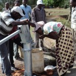 A lady tasting water