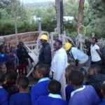 Kids learning about drilling