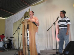Bruce and Melvin Preaching at Jamil's Church 5