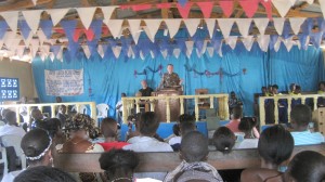 Bruce teaching at the local church in Liberia.