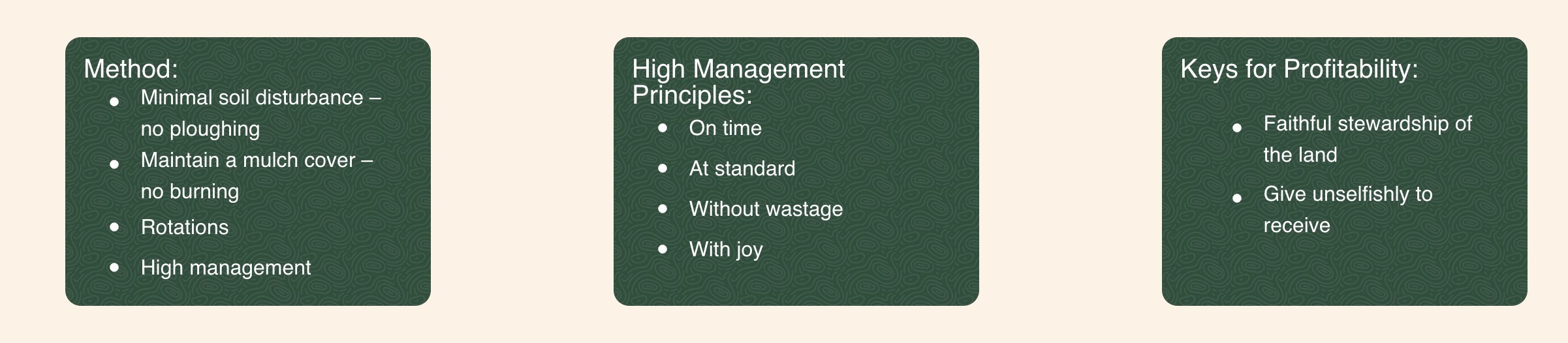 key principles for farming success